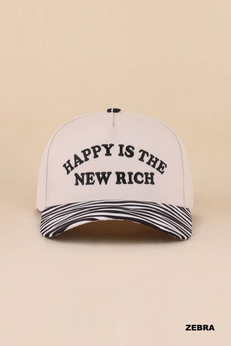 2110 Happy Is The New Rich Trucker Snapback Hat