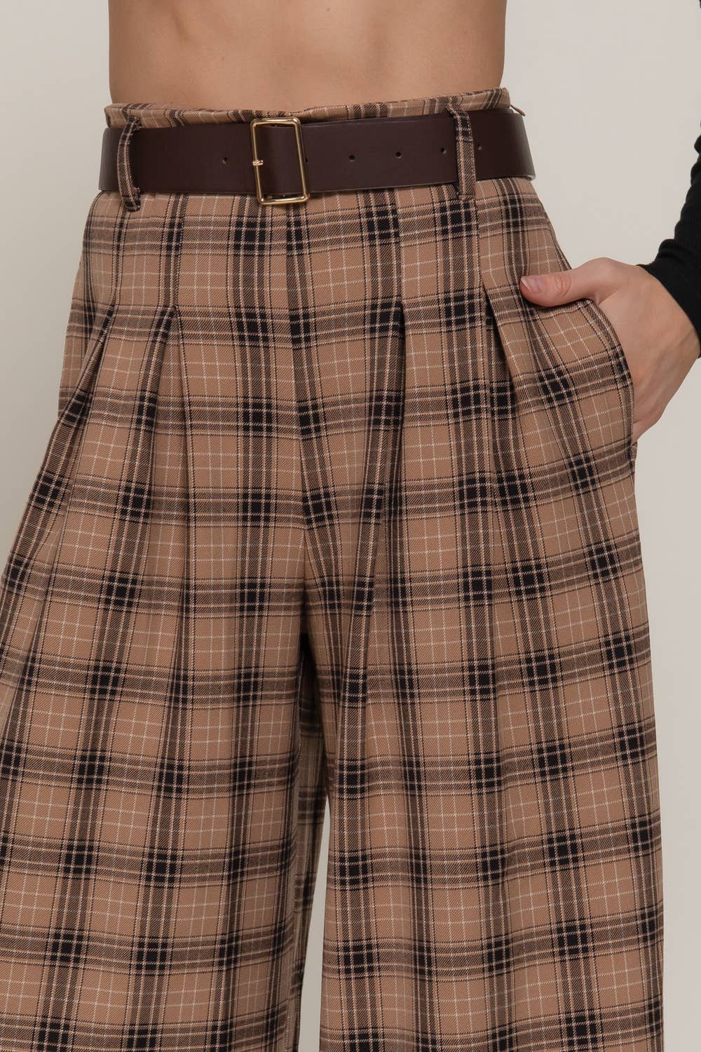 2134 Plaid Wide Leg Pants