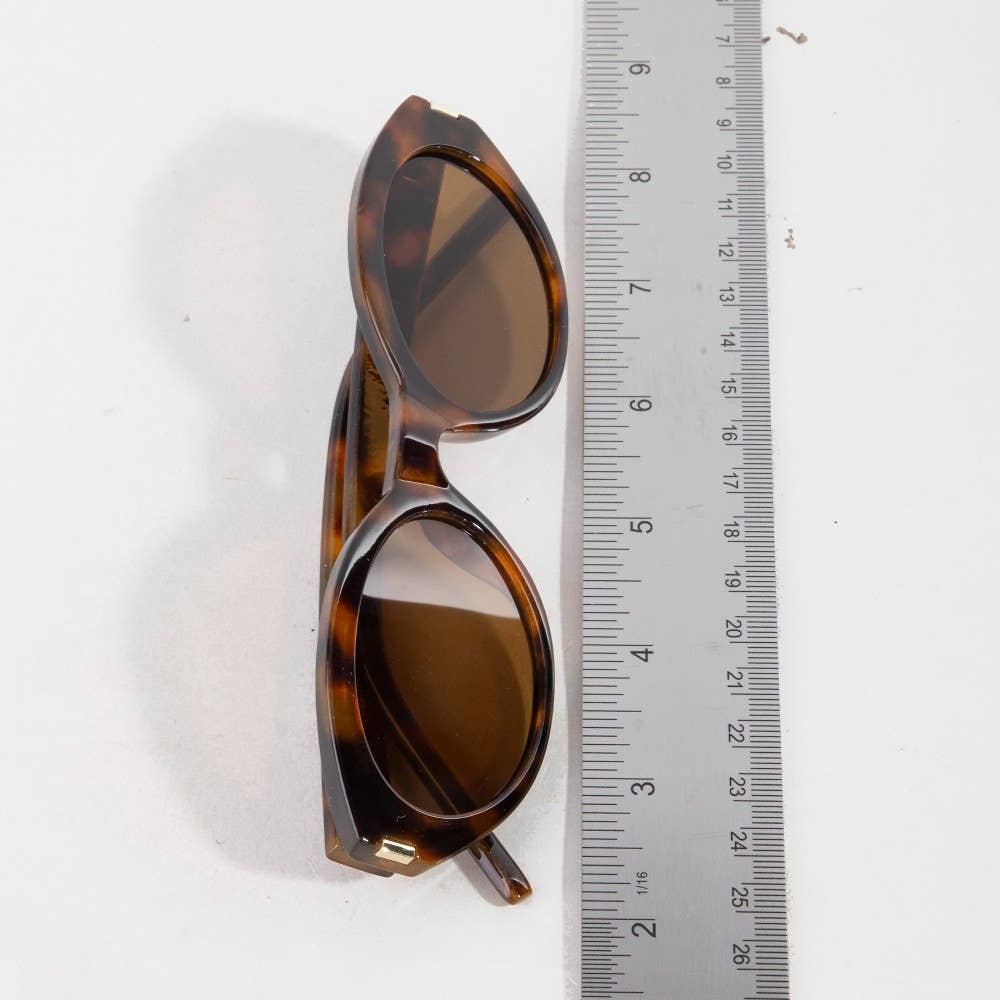 2023 Metallic Accent Oval Tortoise Sunglasses Set