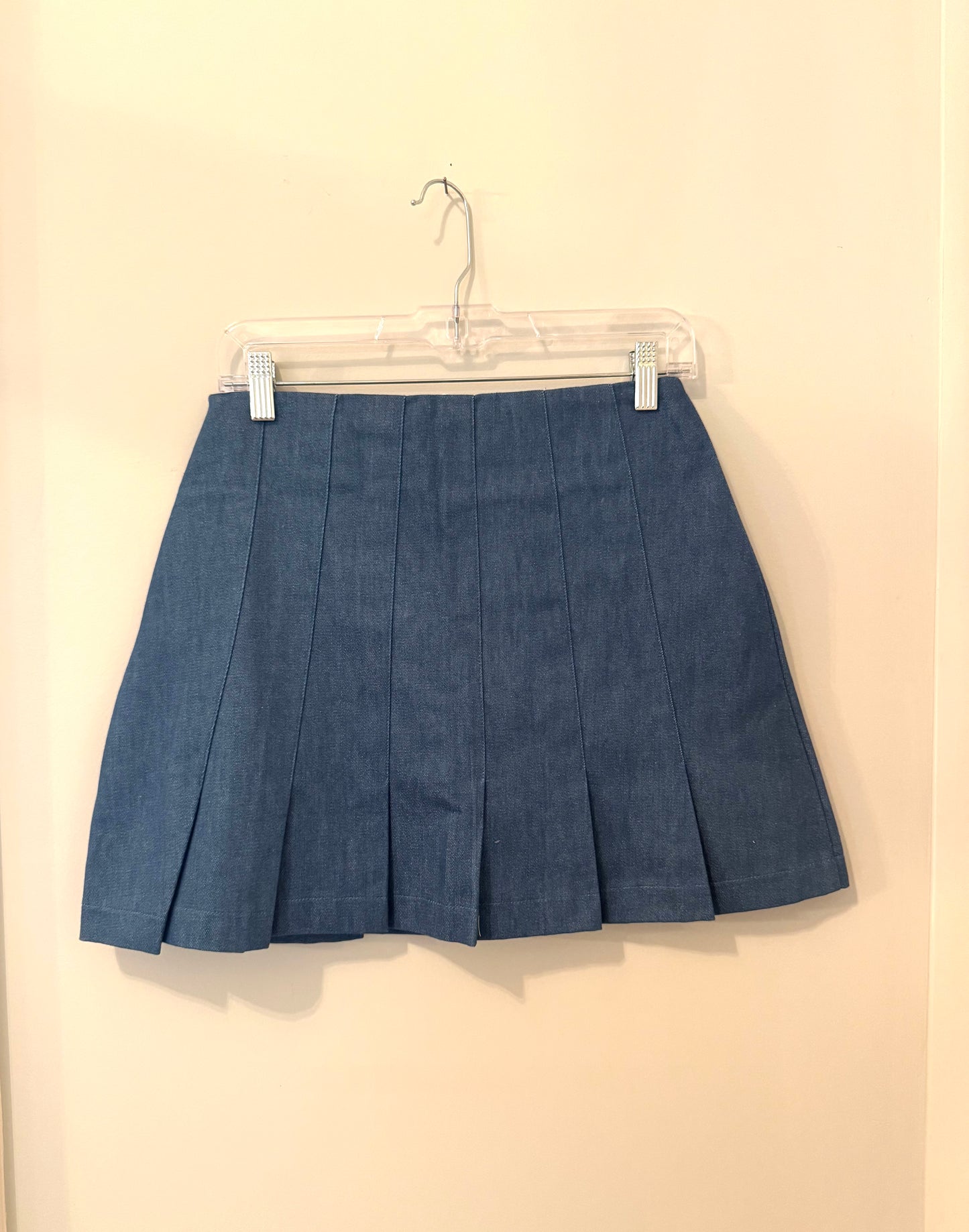 0967 Denim Pleat Skirt