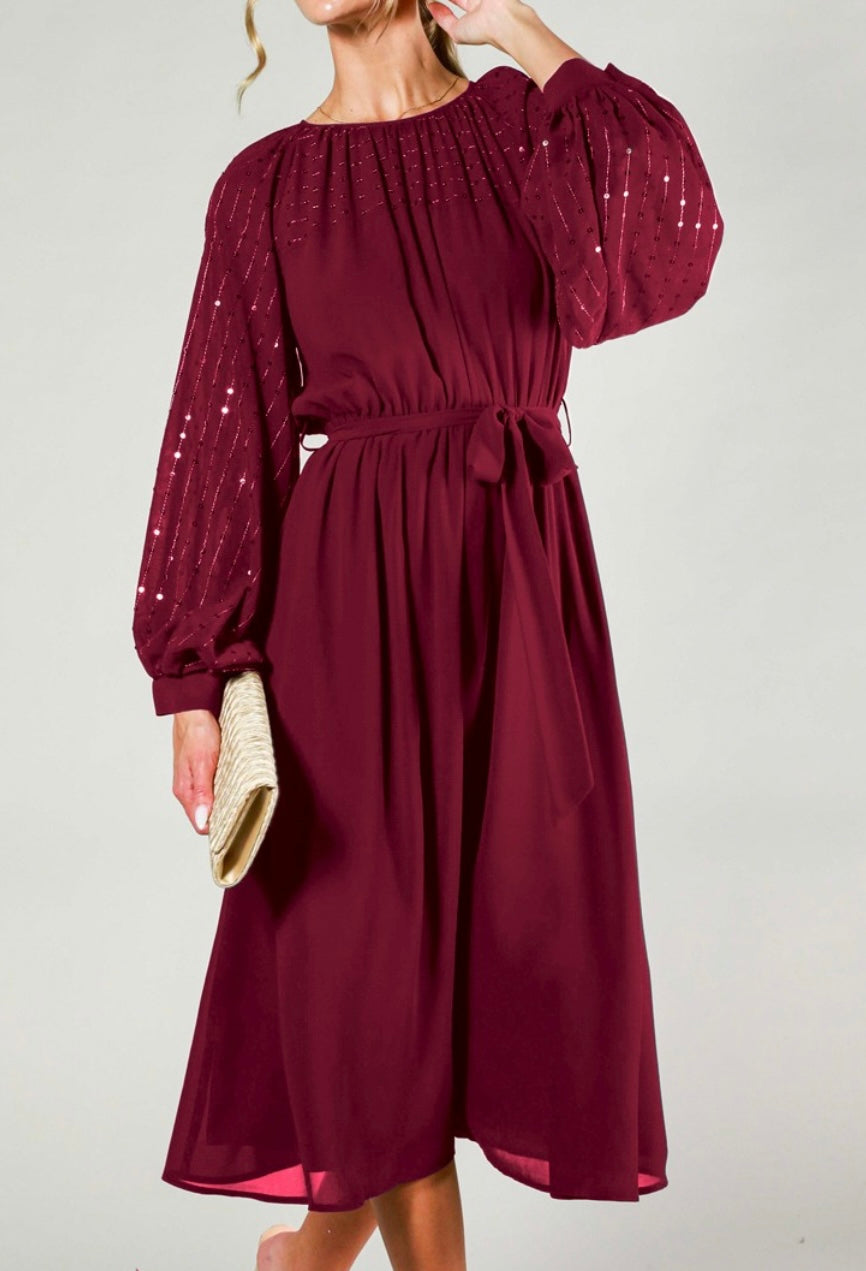 1191 Long Sleeve Midi Dress