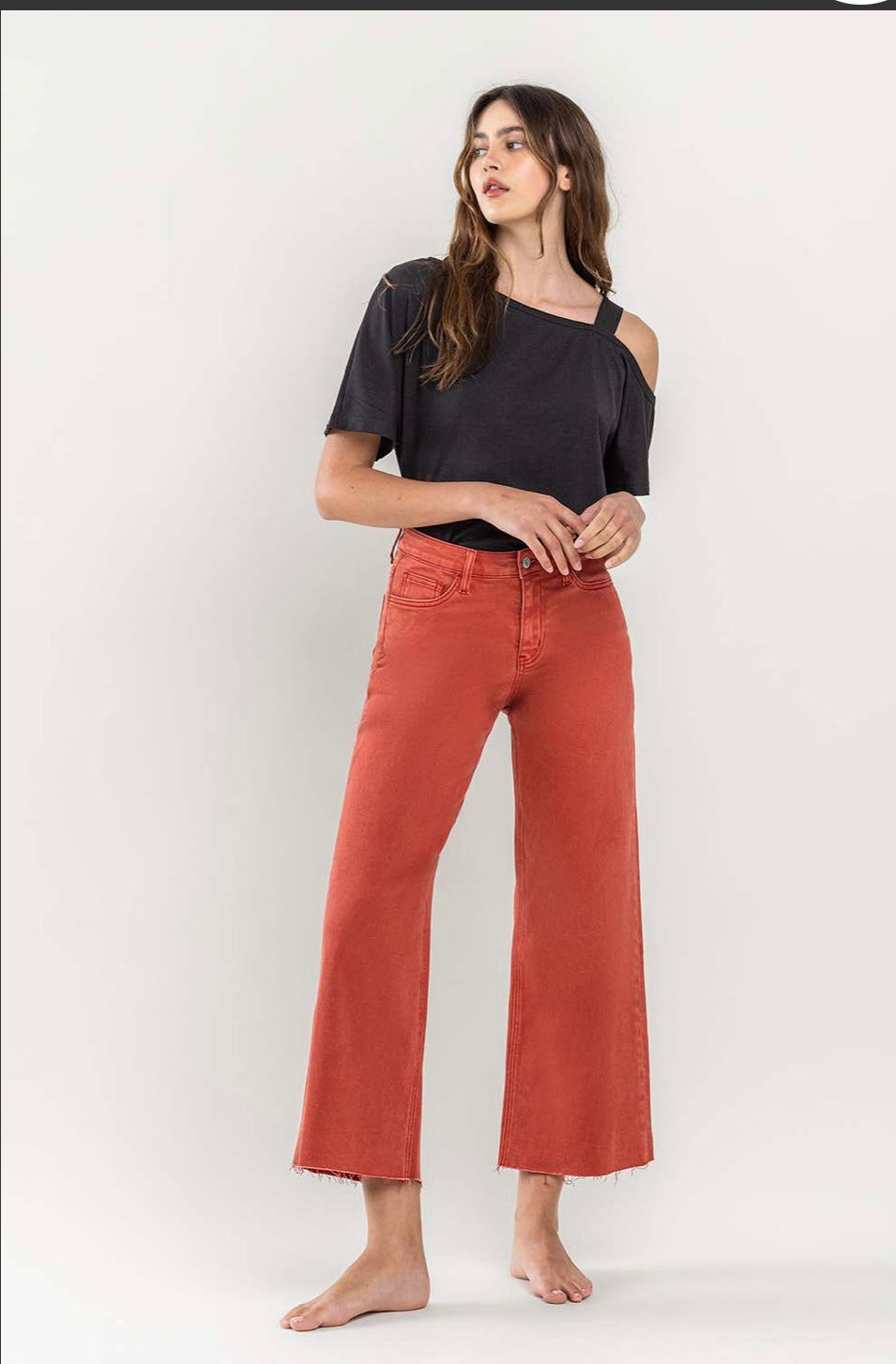 1232 High Rise Crop Wide Leg Jeans (2 Colors)