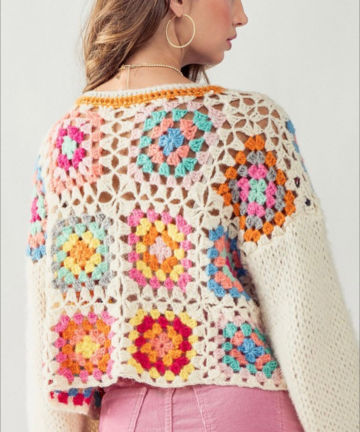1381 Flower Crochet Cardigan