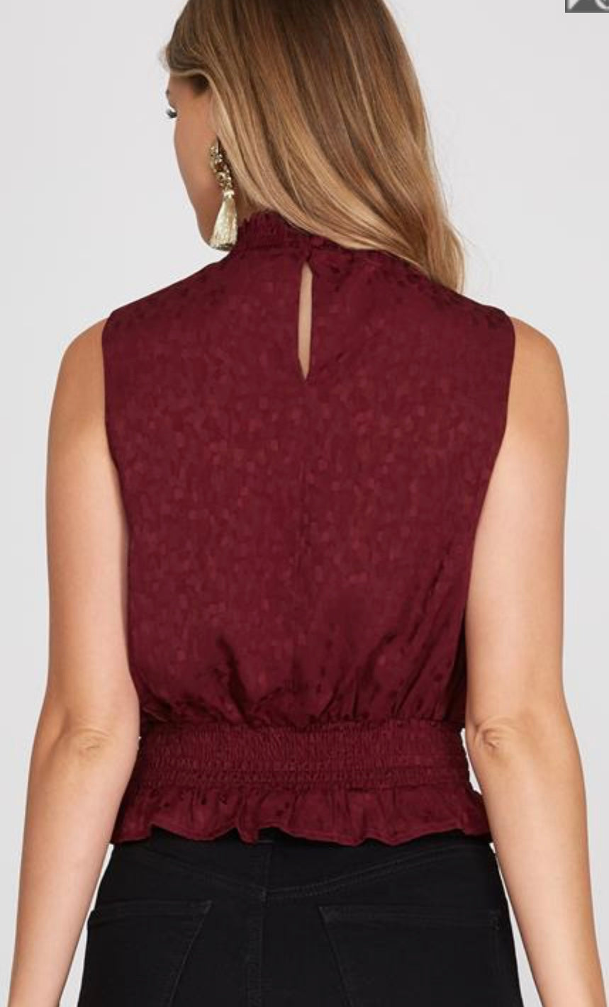 0636 Sleeveless Satin Top