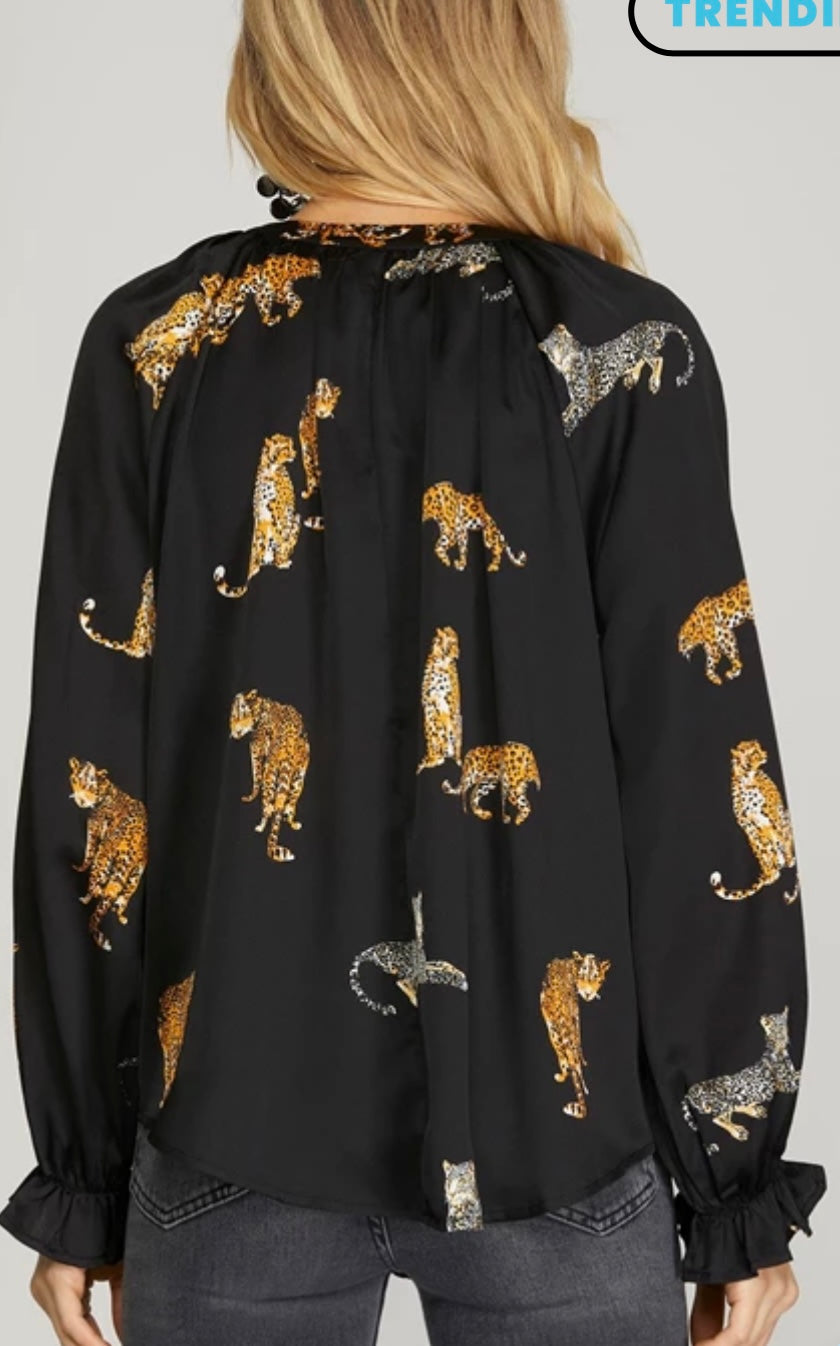 1146 Long Sleeve Satin Top