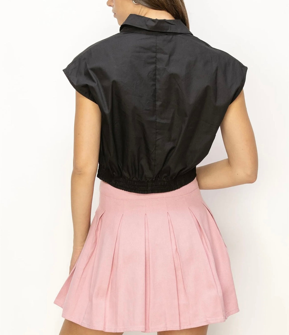 1342 Half Placket Crop Top