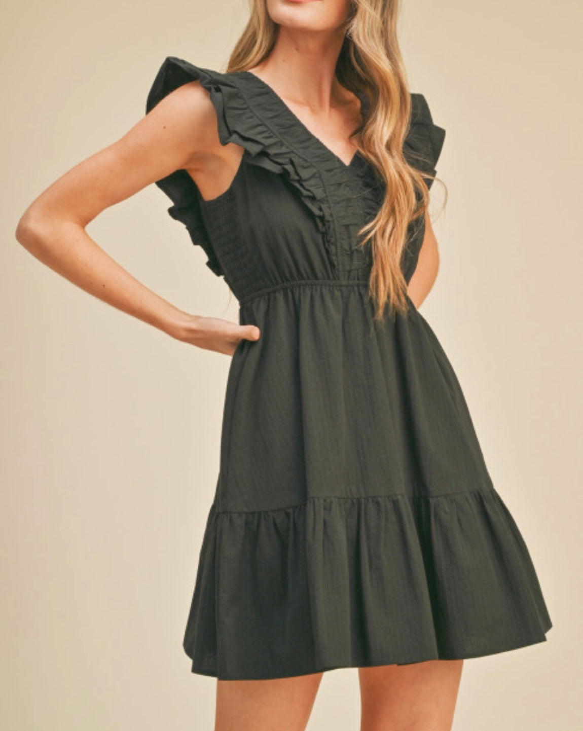 1351 Detailed Mini Dress