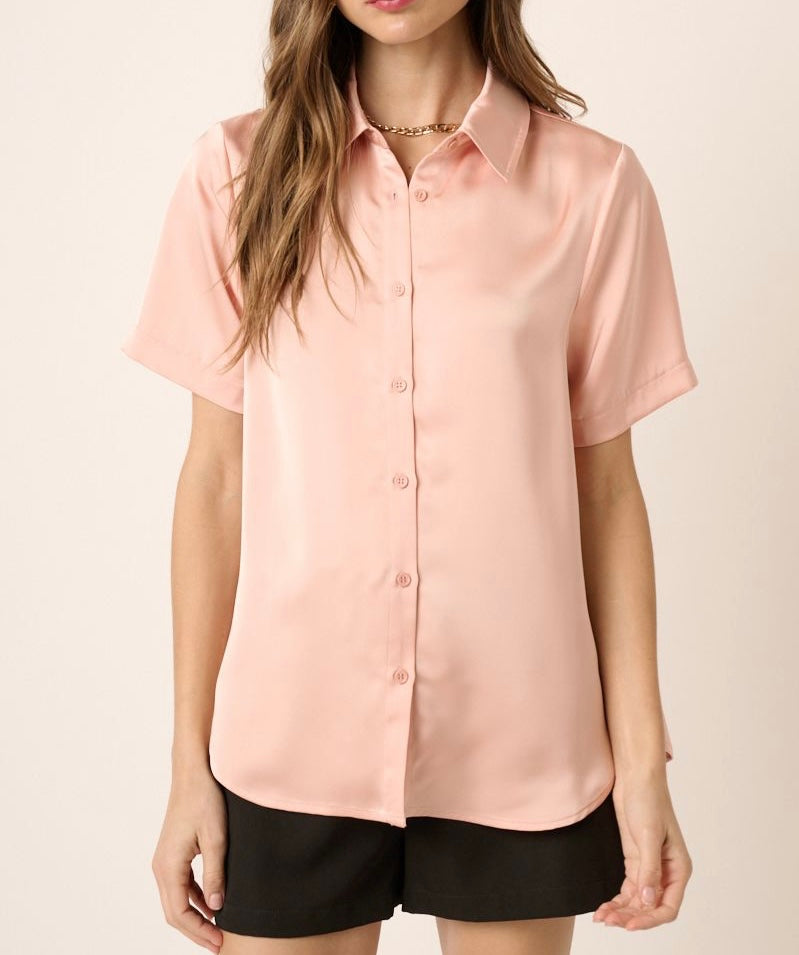 1361 Satin Short Sleeve Shirt