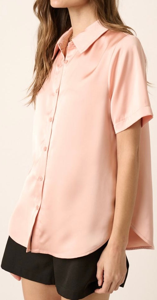 1361 Satin Short Sleeve Shirt