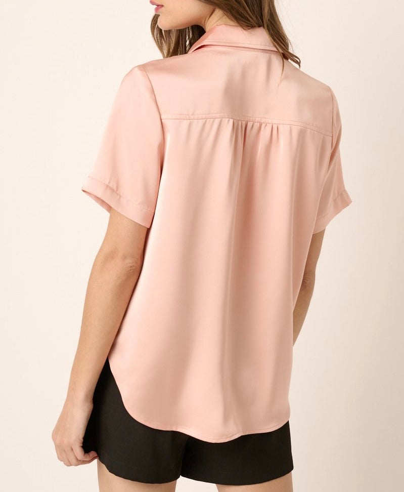 1361 Satin Short Sleeve Shirt