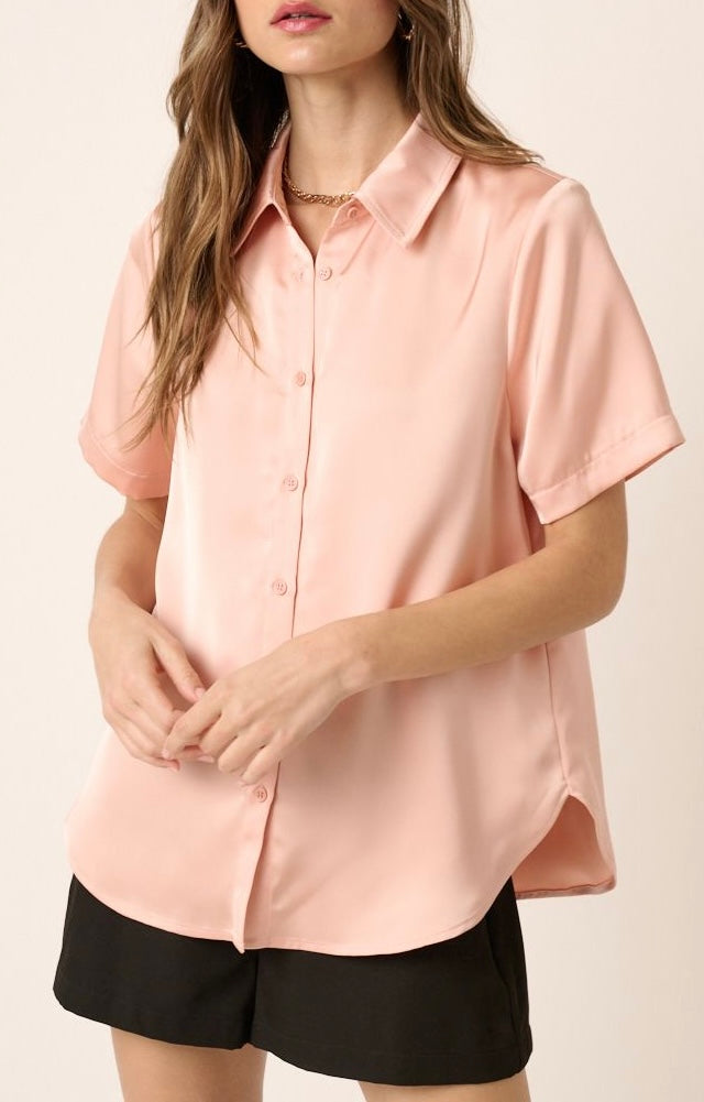 1361 Satin Short Sleeve Shirt
