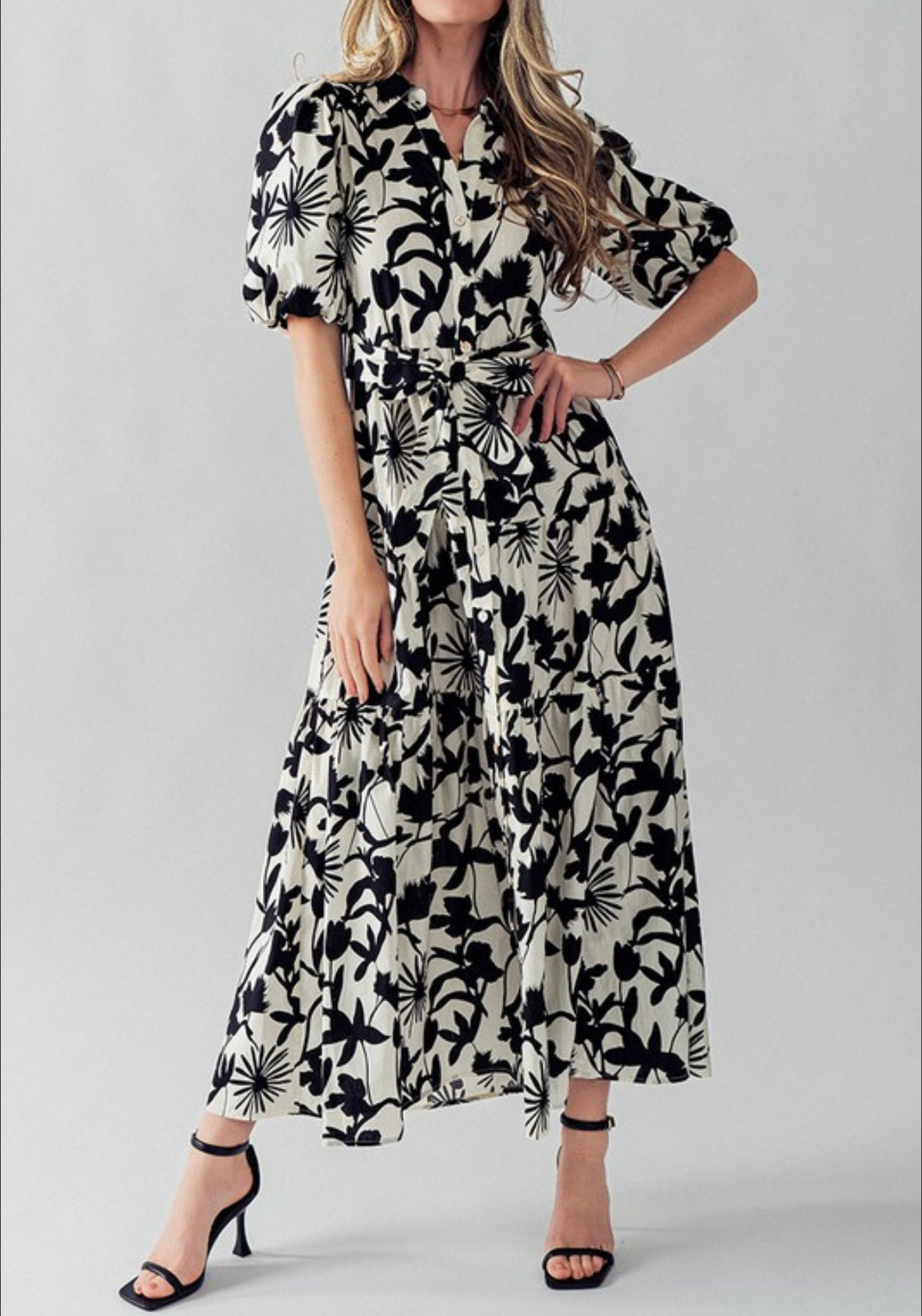 1215 Floral Long Dress