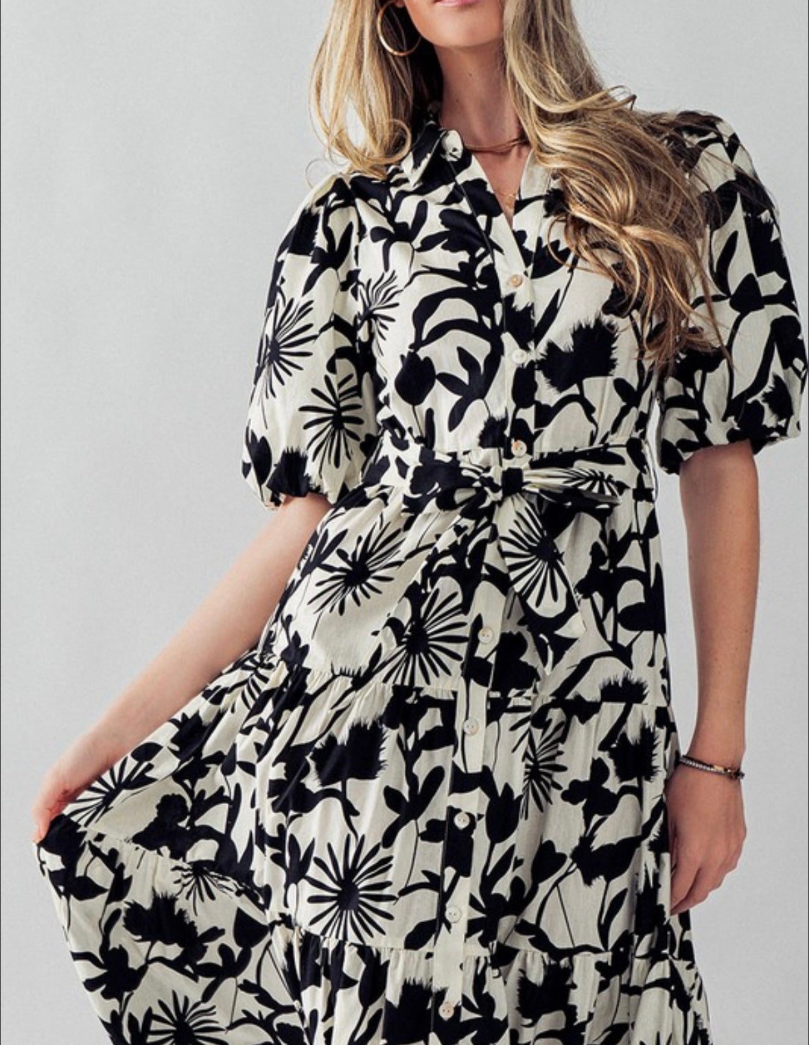 1215 Floral Long Dress