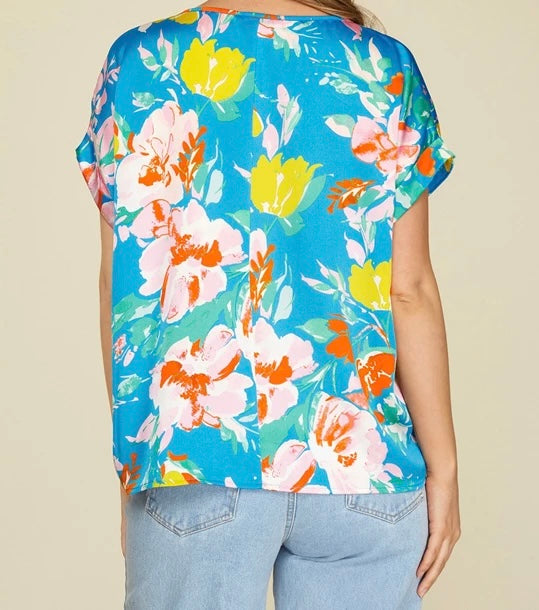 0949 Drop Shoulder Satin Top