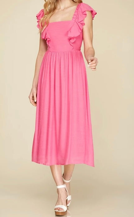 0953 Woven Midi Dress