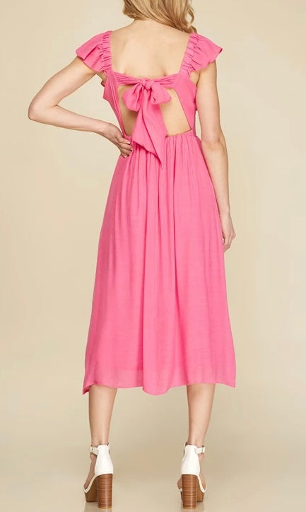 0953 Woven Midi Dress