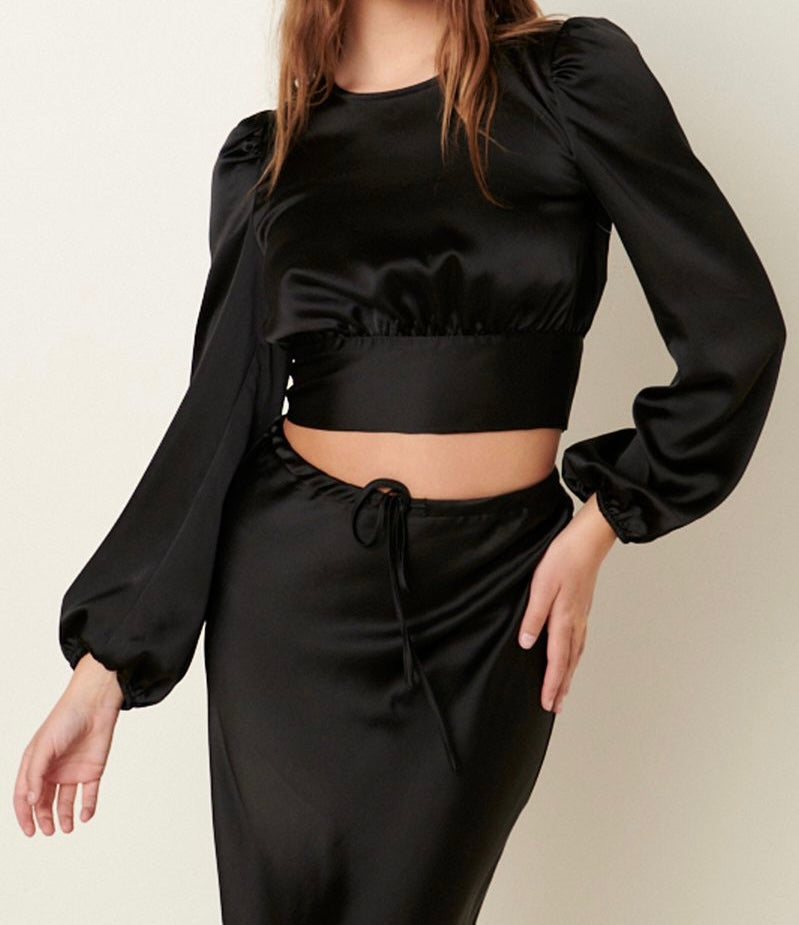 Satin Tie Back Blouse