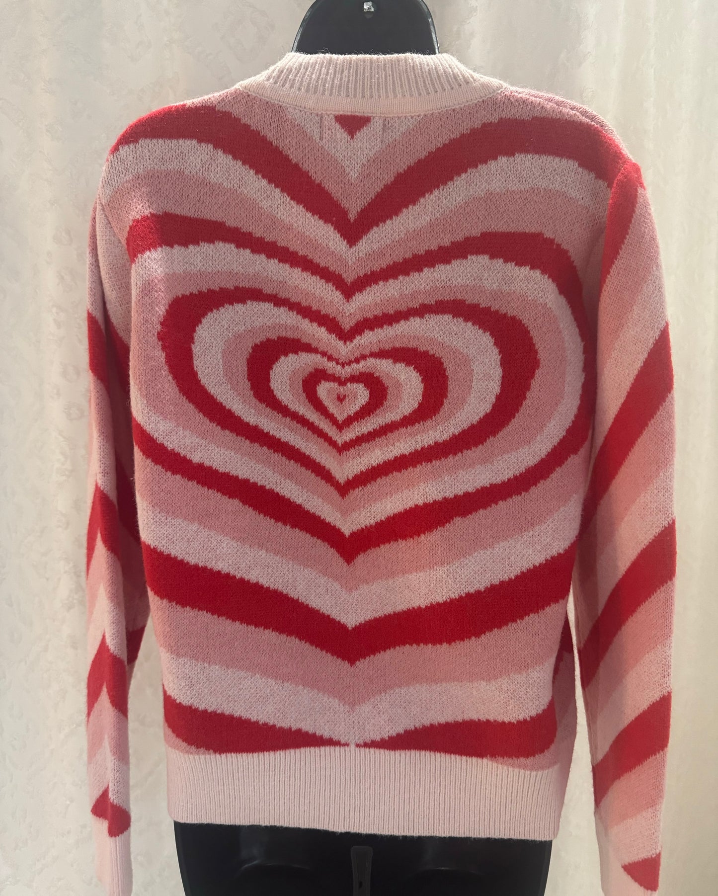 0780 Heart Sweater Red & White