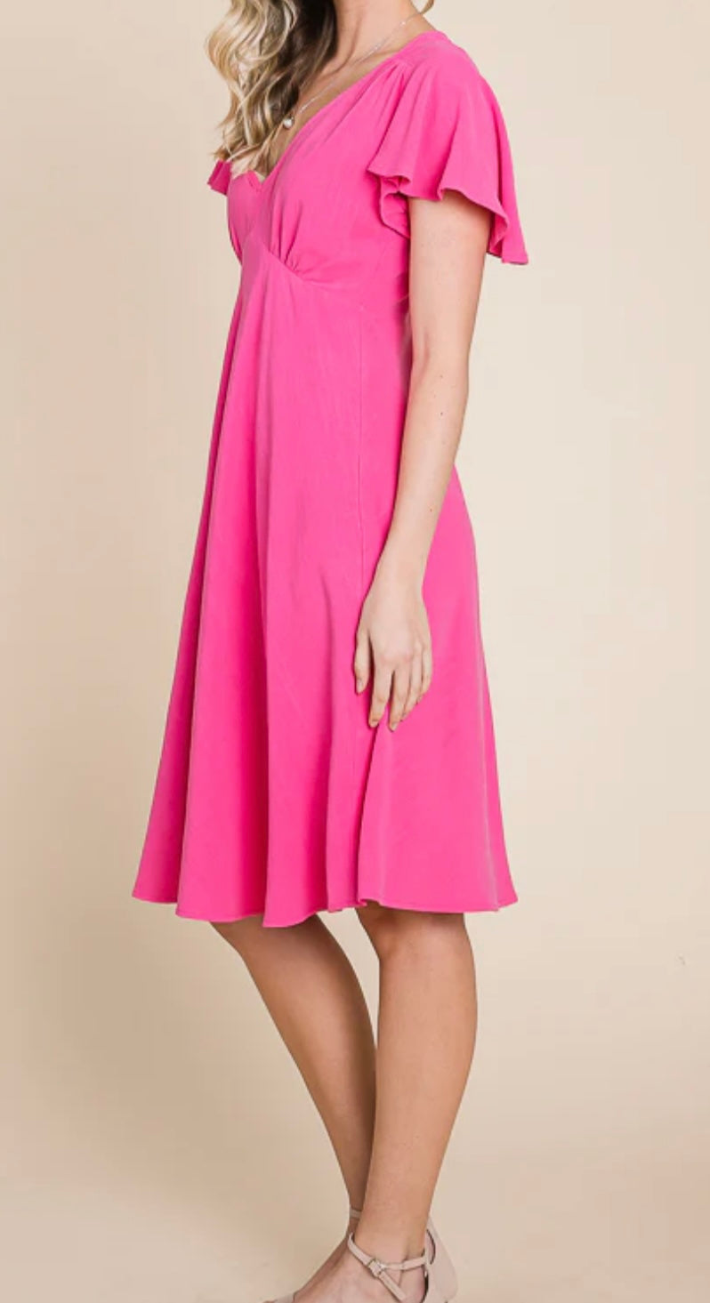 0124 Solid Color Dress