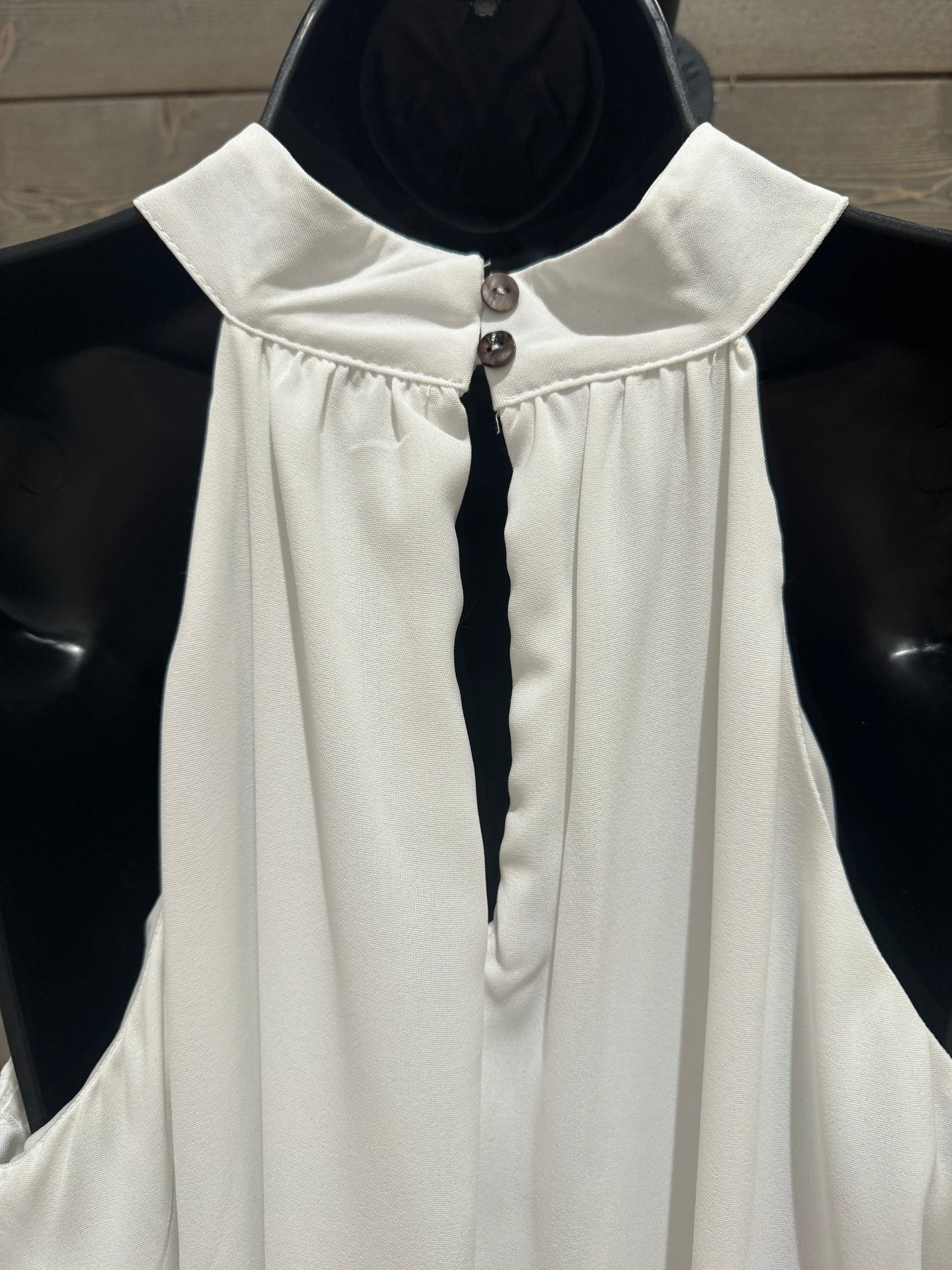 0508 Sleeveless Halter Dress White