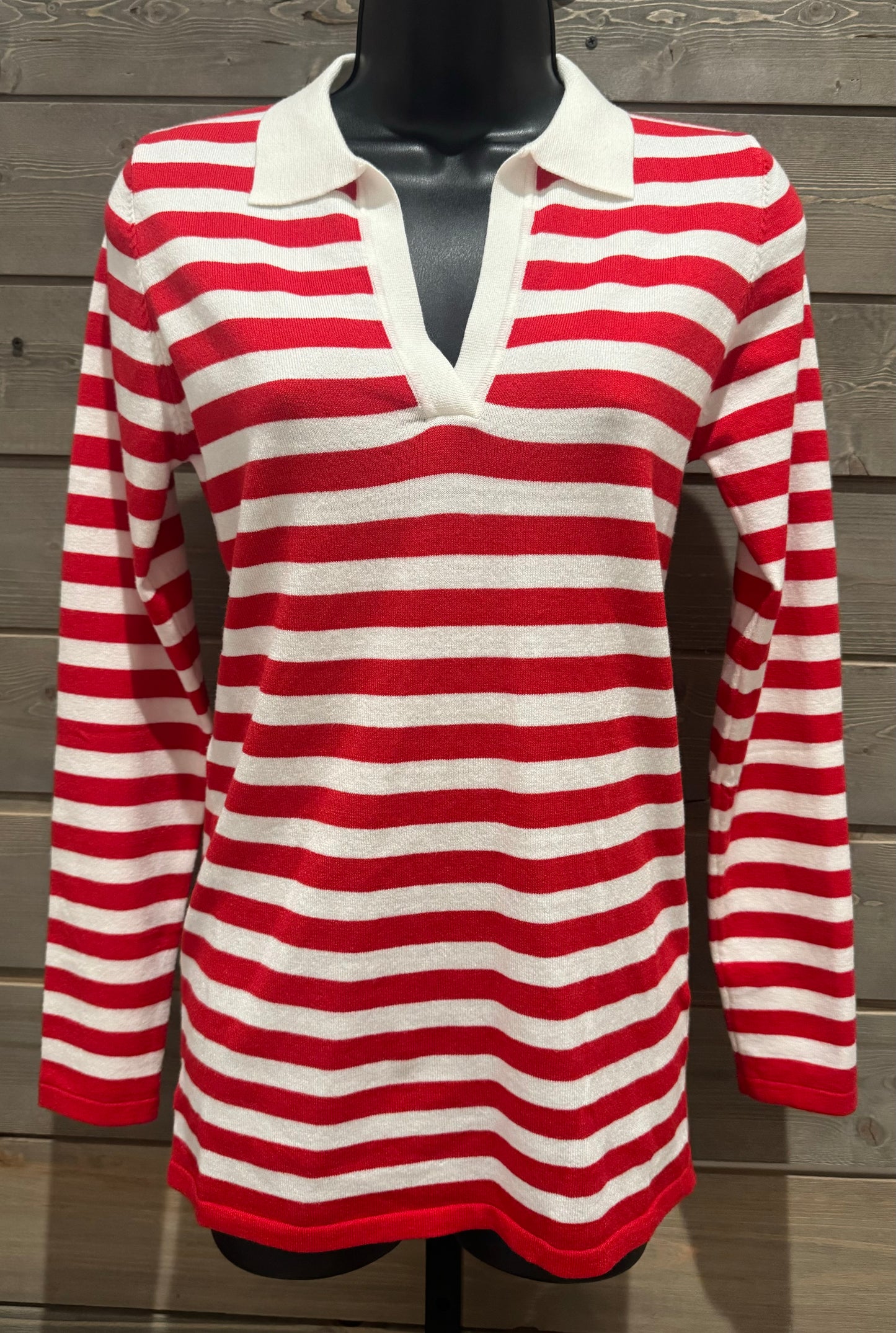 1213 Collar Long Sleeve Top (2 colors)