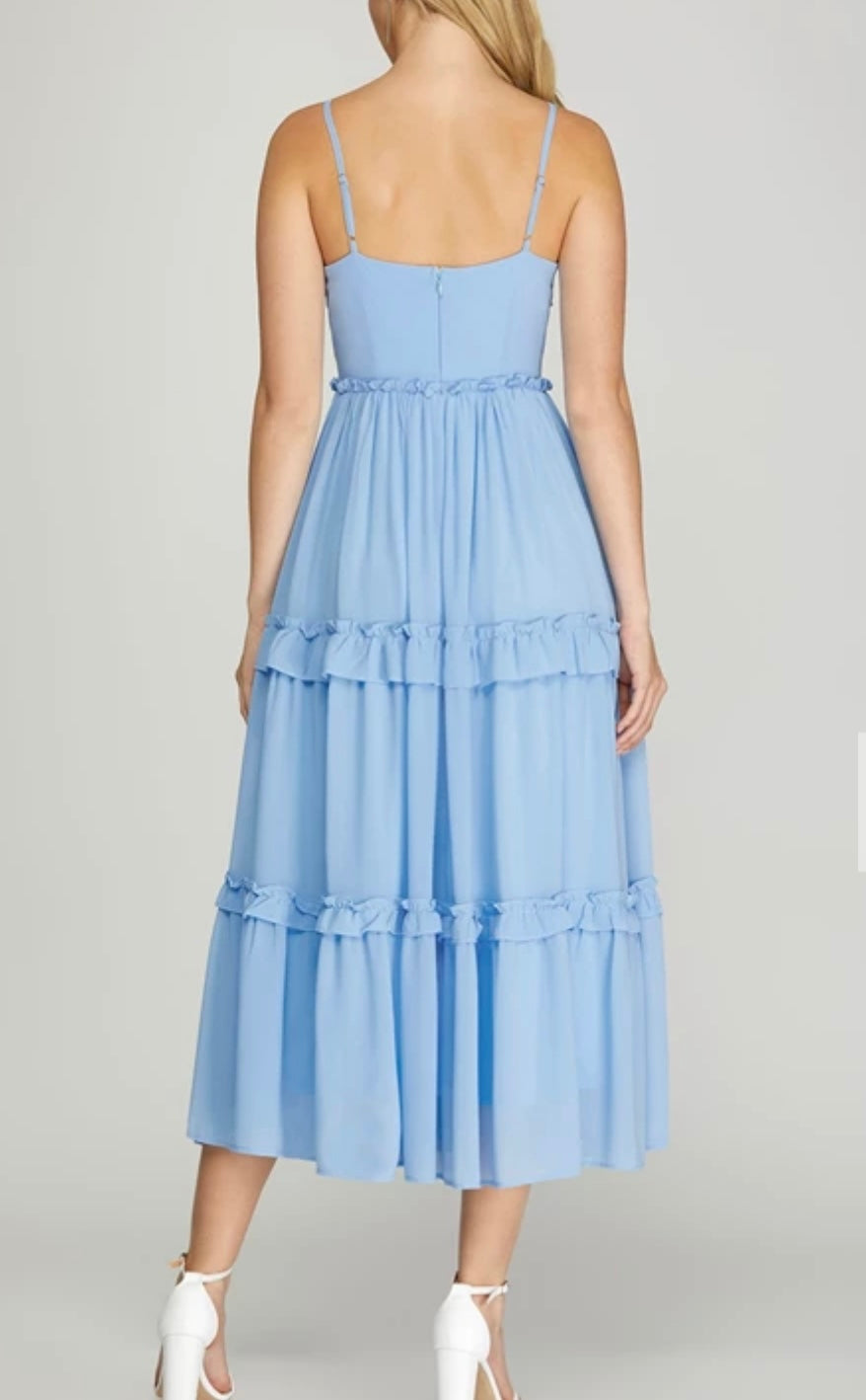 1450 Ruched Top Midi Dress