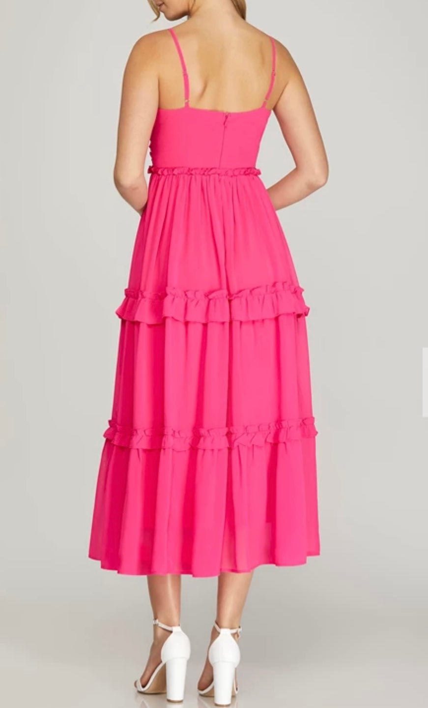 1450 Ruched Top Midi Dress
