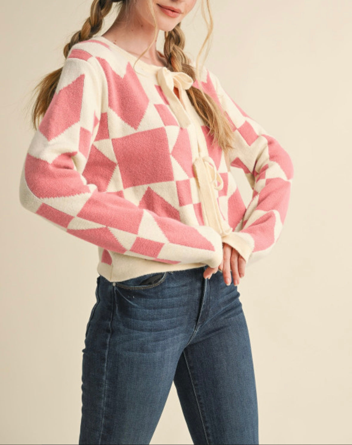1501 Bow Front Sweater Cardigan