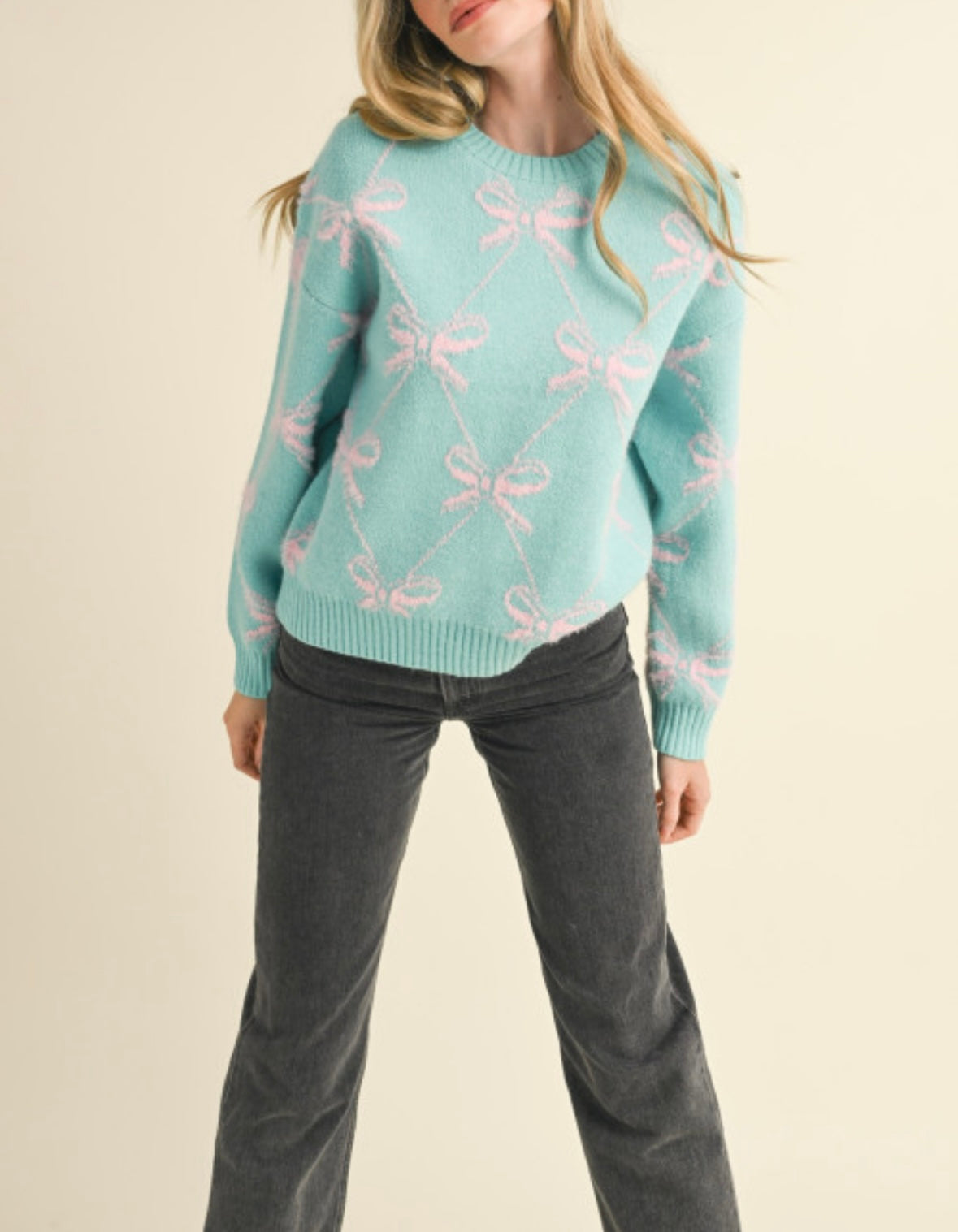 1502 Ribbon Pattern Sweater