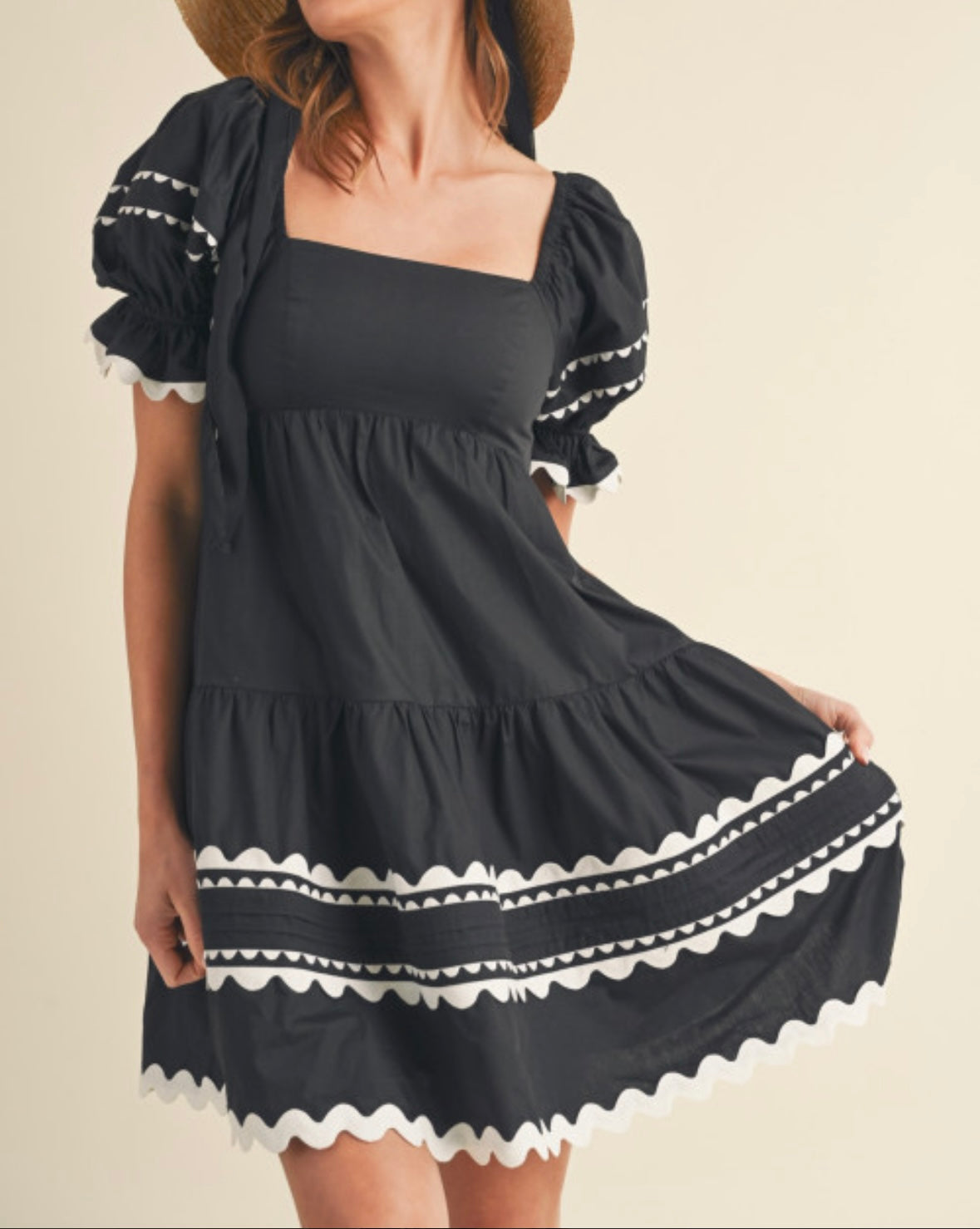 1516 Ric Rac Babydoll Mini Dress