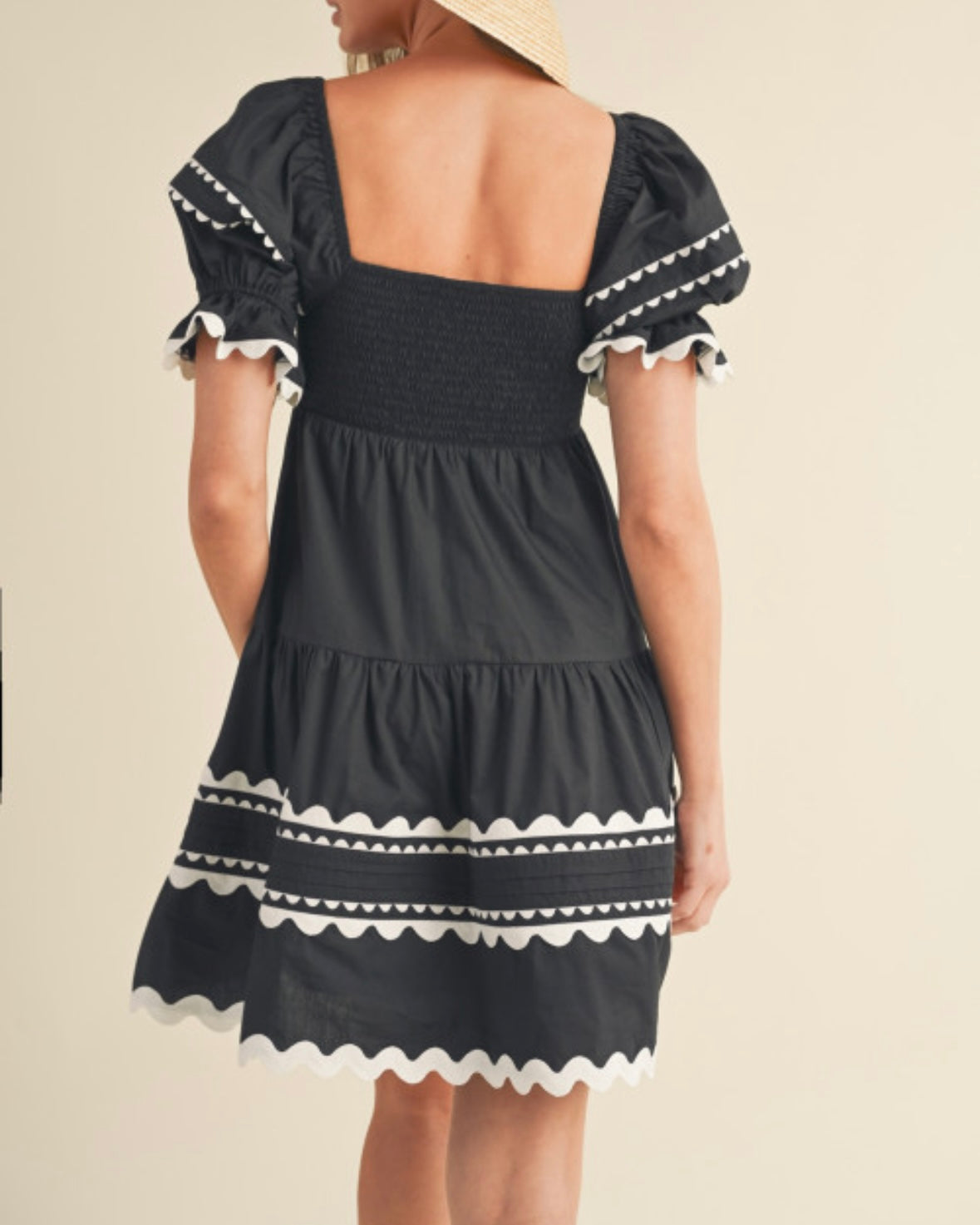 1516 Ric Rac Babydoll Mini Dress