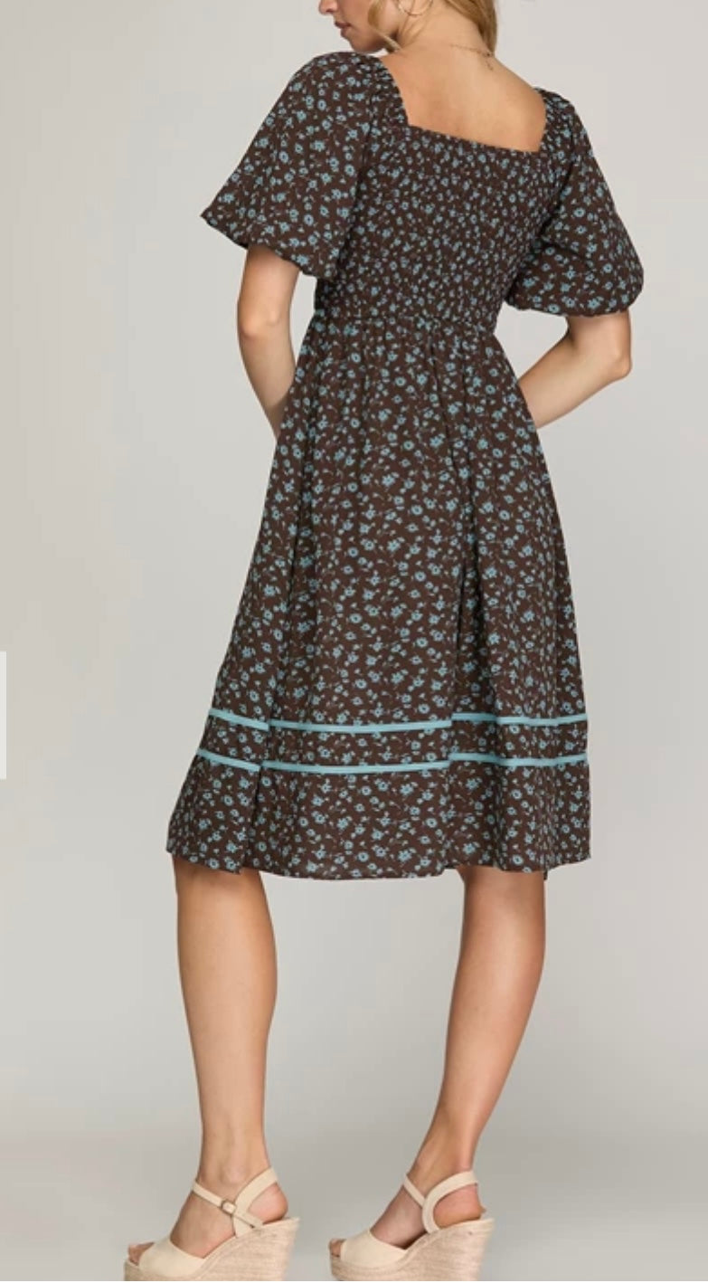 1538 Floral Print Dress
