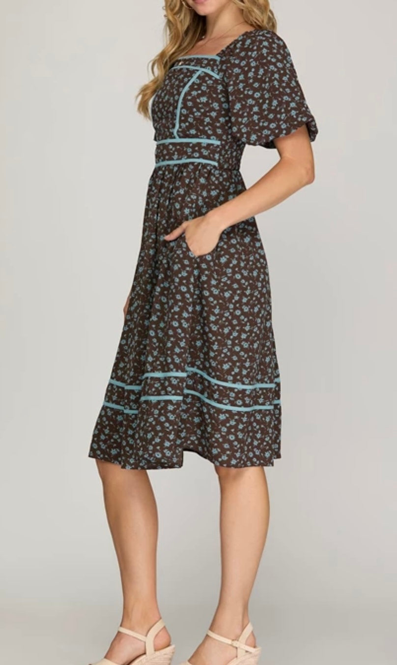 1538 Floral Print Dress