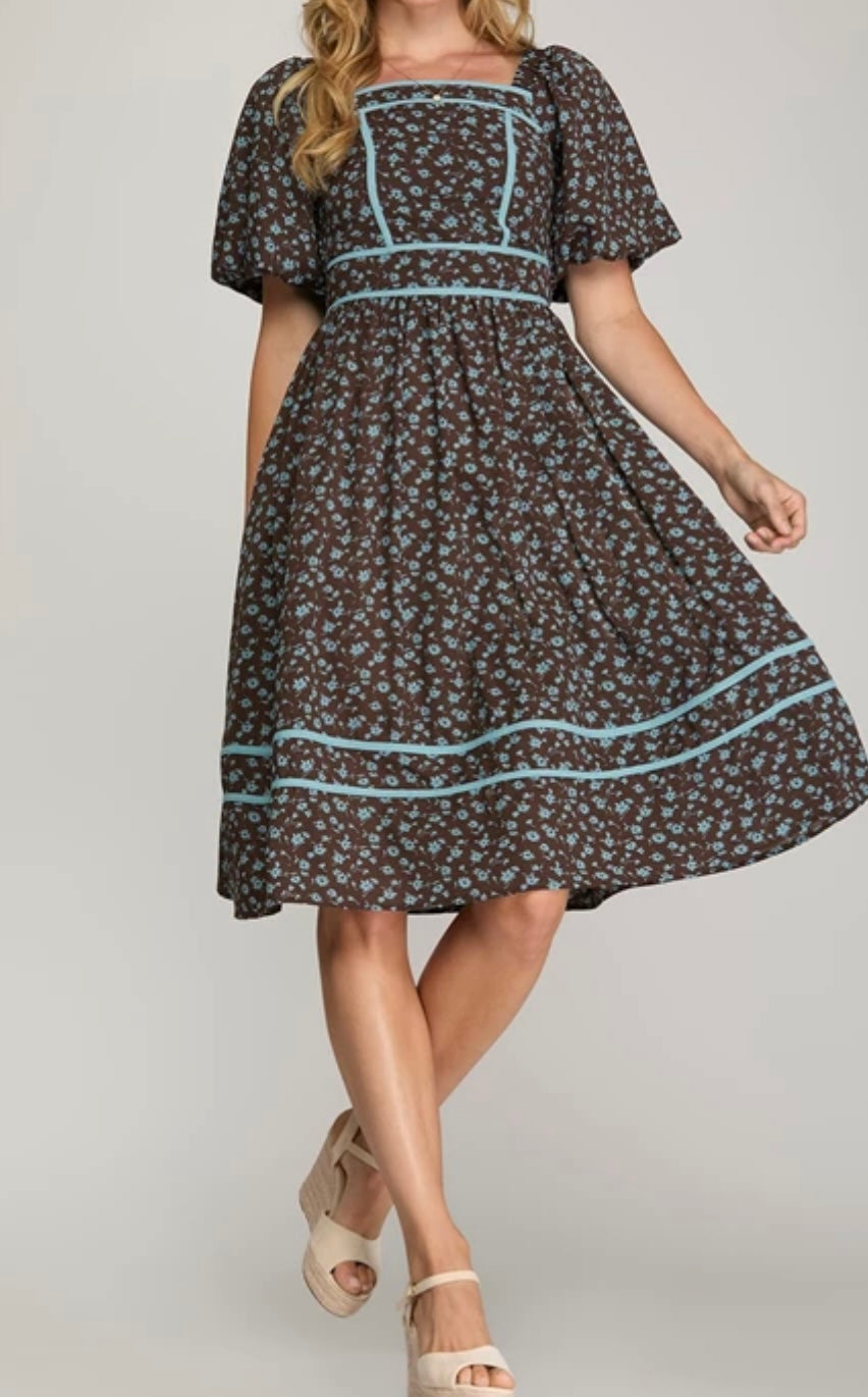 1538 Floral Print Dress