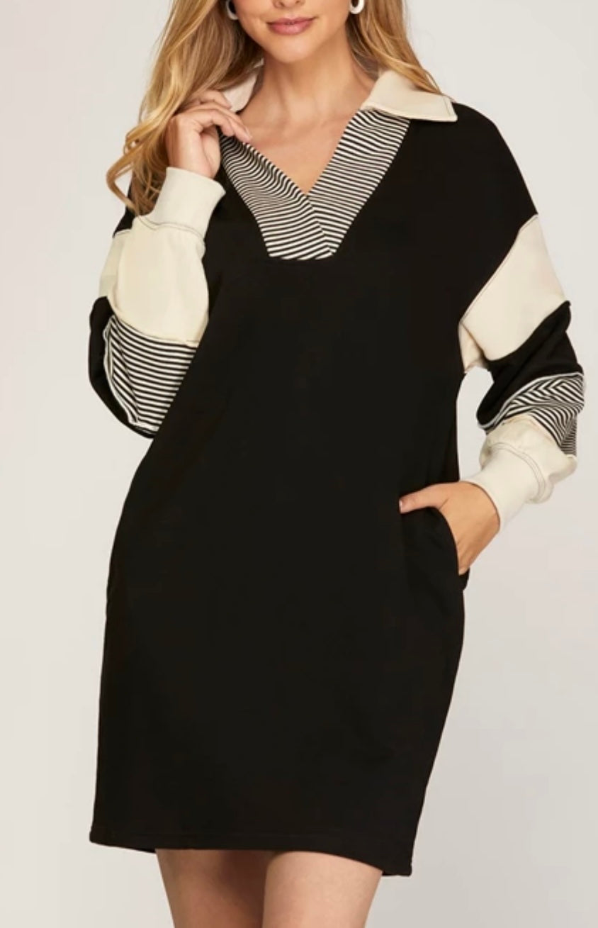 1539 Color Block Mini Dress