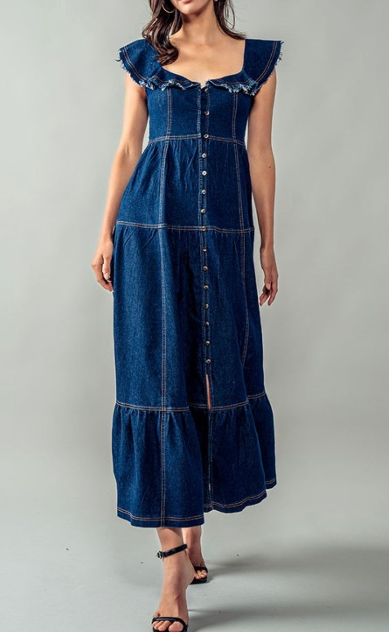1543 Denim Maxi Dress