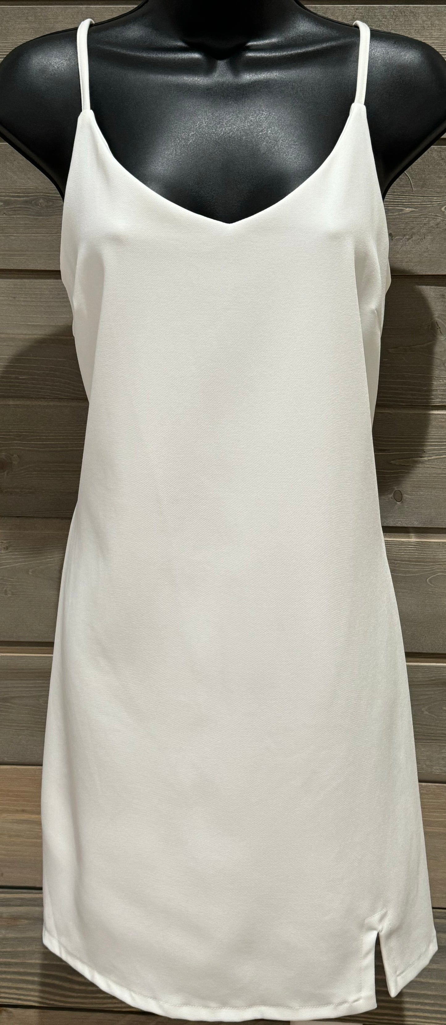 0507 Woven Cami Mini Dress White