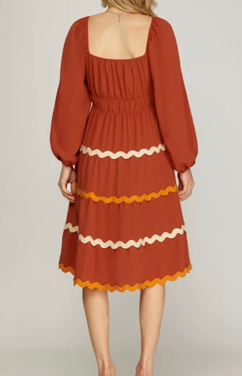 1558 Ric Rac Trim Dress