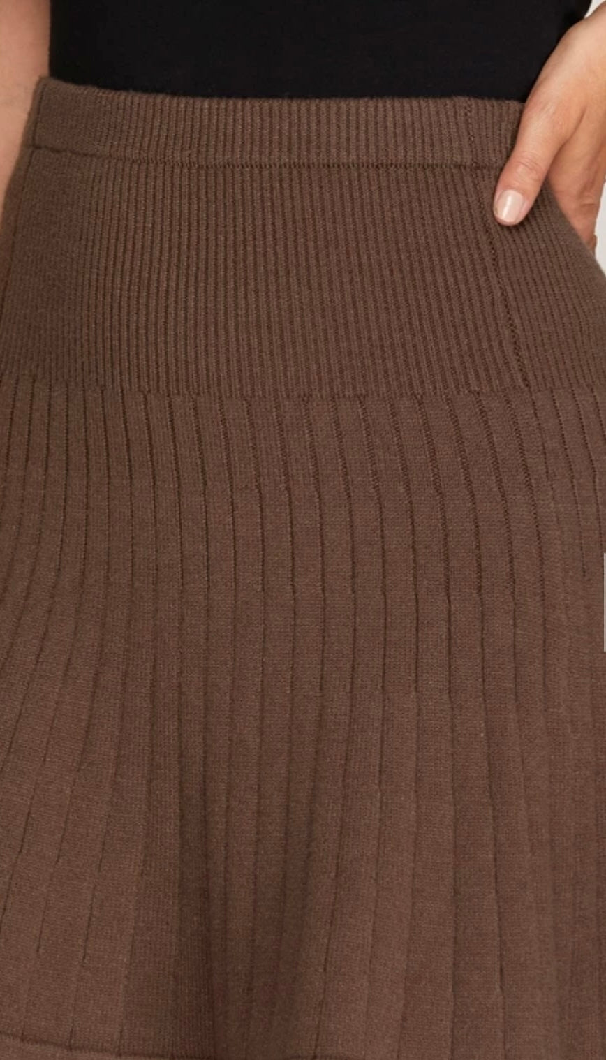 1563 Pleated Sweater Mini Skirt