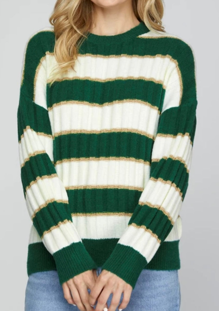 1596 Detail Striped Sweater