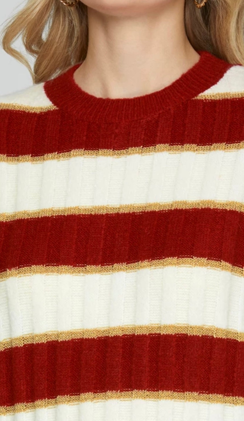 1596 Detail Striped Sweater