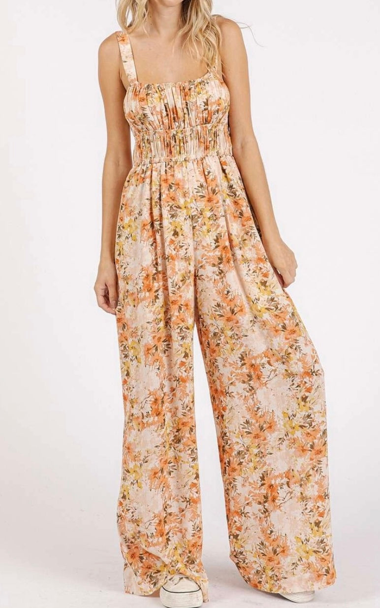1612 Flower Print Jumpsuit