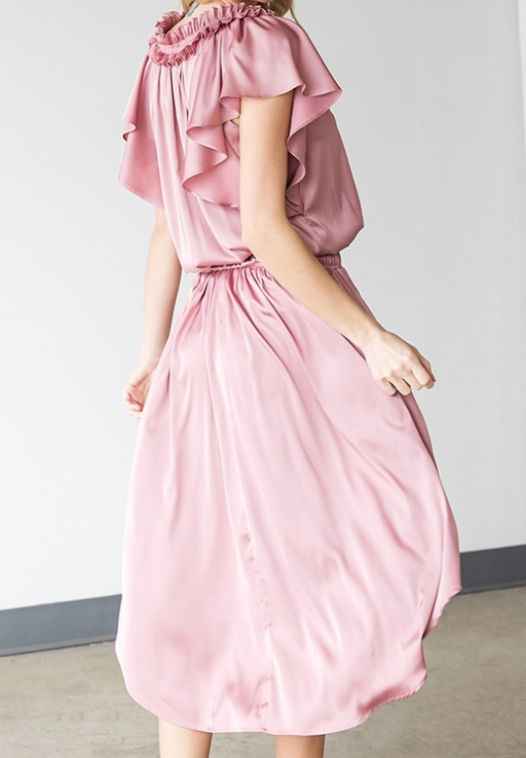 1746 Satin Midi Dress