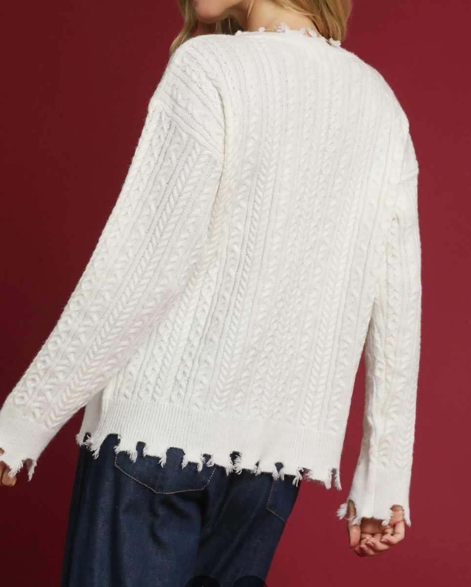 1830 Distressed American Flag Sweater