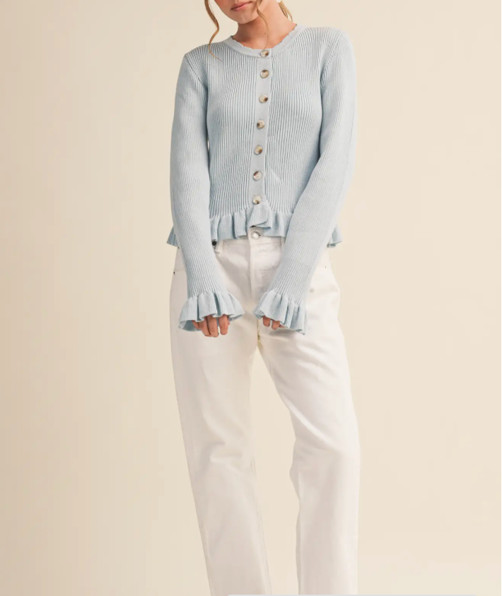 1825 Ruffle Hem Cardigan