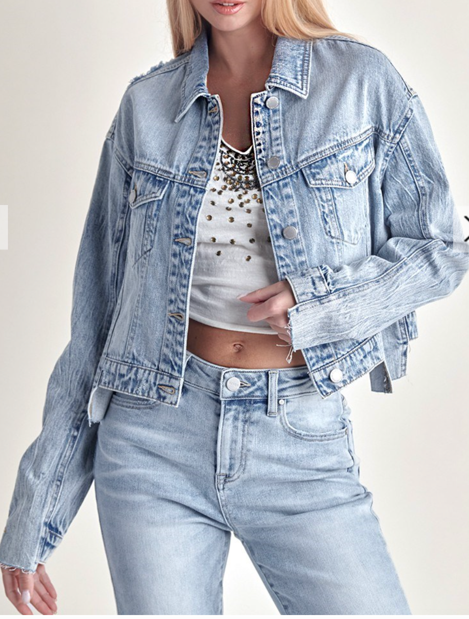 1918 Oversized Light Wash Denim Jacket