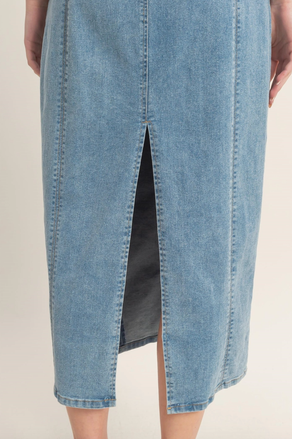 1935 Sleeveless Denim Midi Dress
