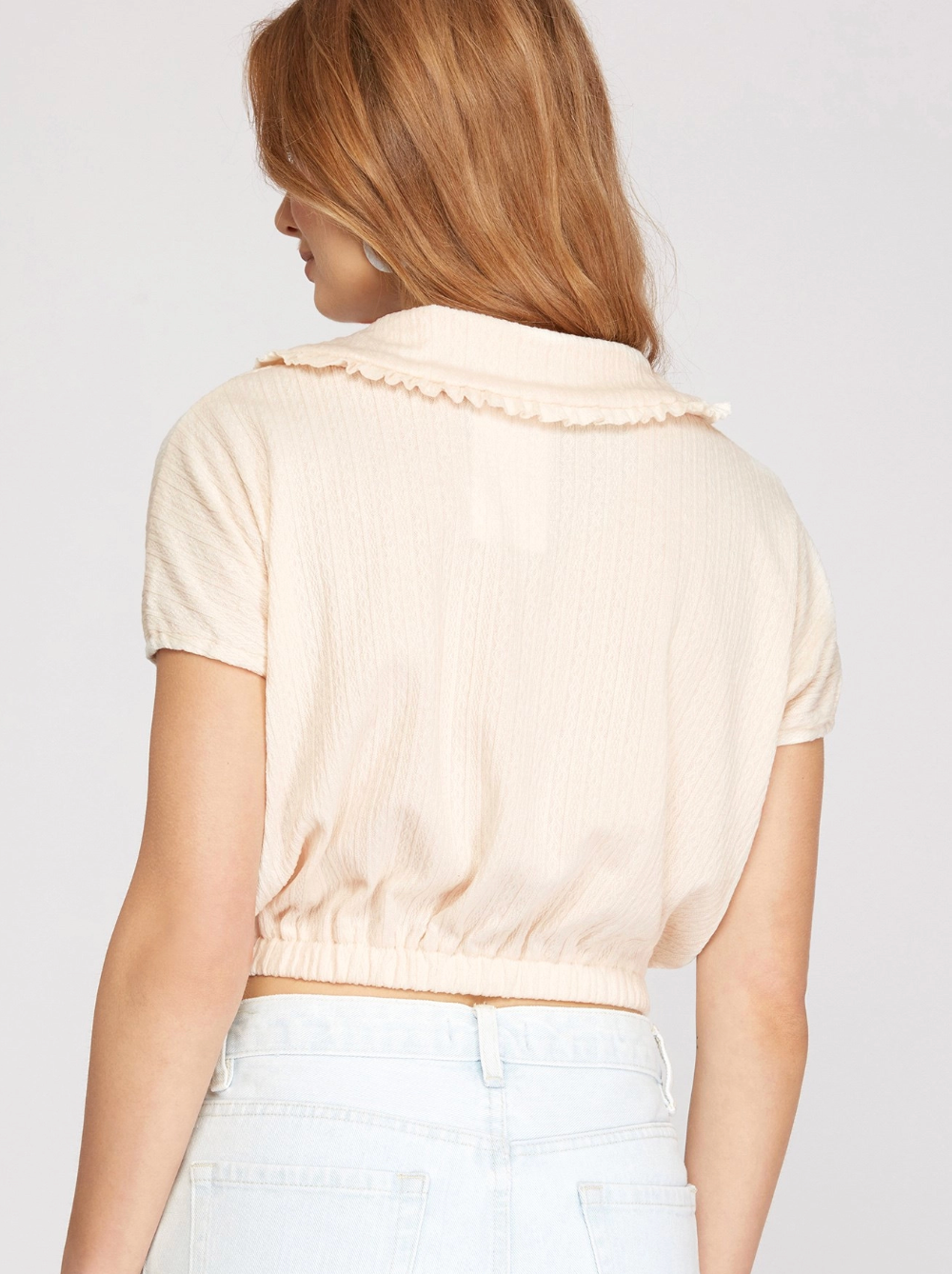 1964 Ruffle Collard Top