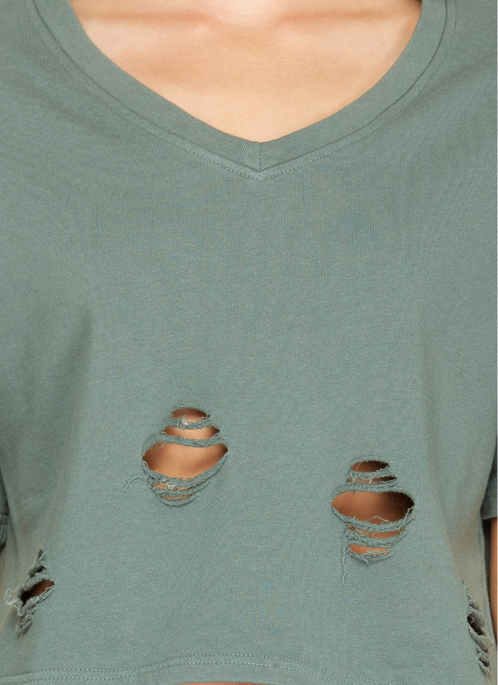 2156 Distressed Crop Top