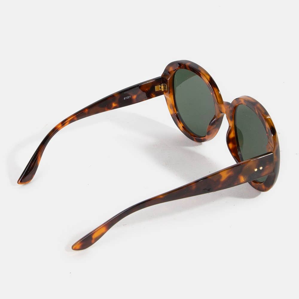 2025 Round Lens Tortoise Frame Sunglasses Set